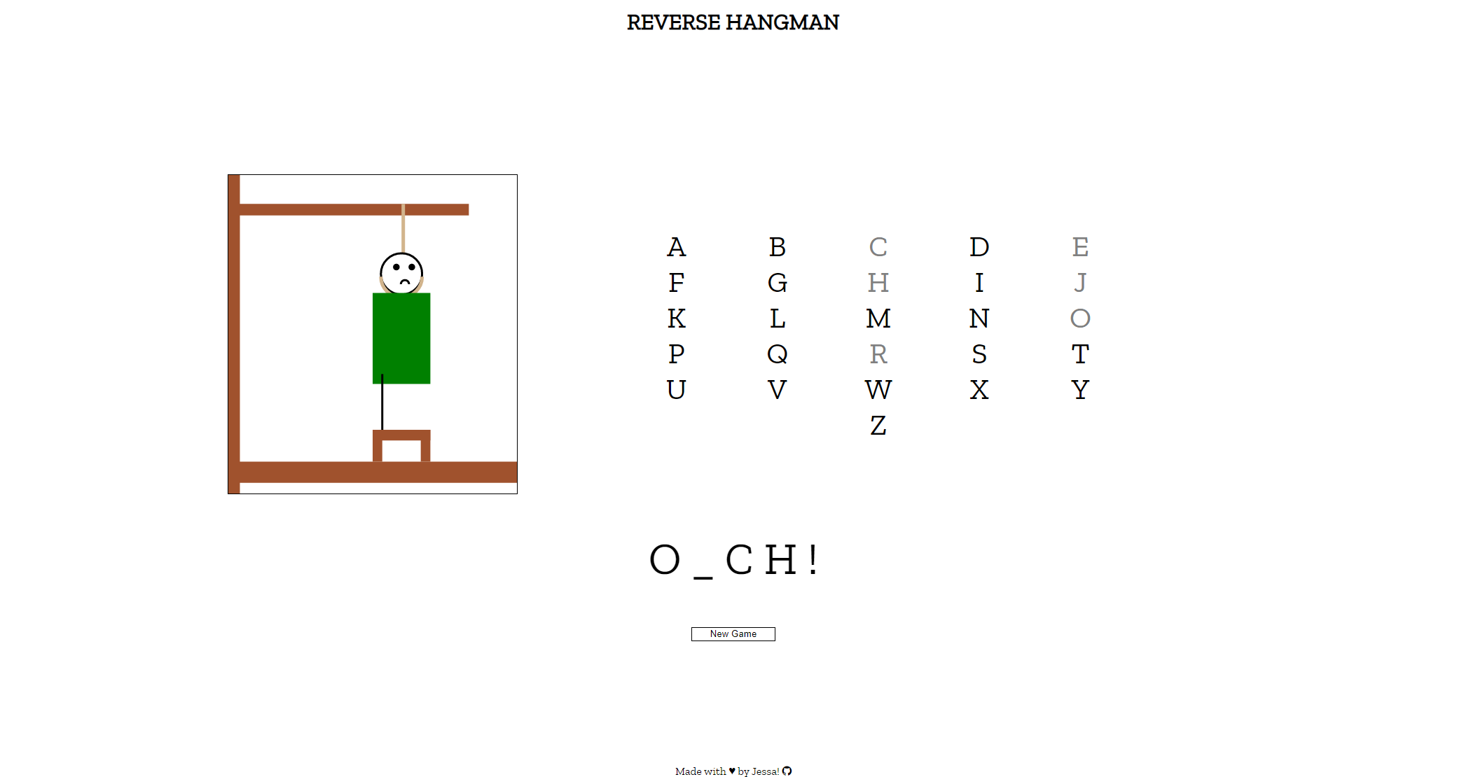 Screenshot of Reverse Hangman