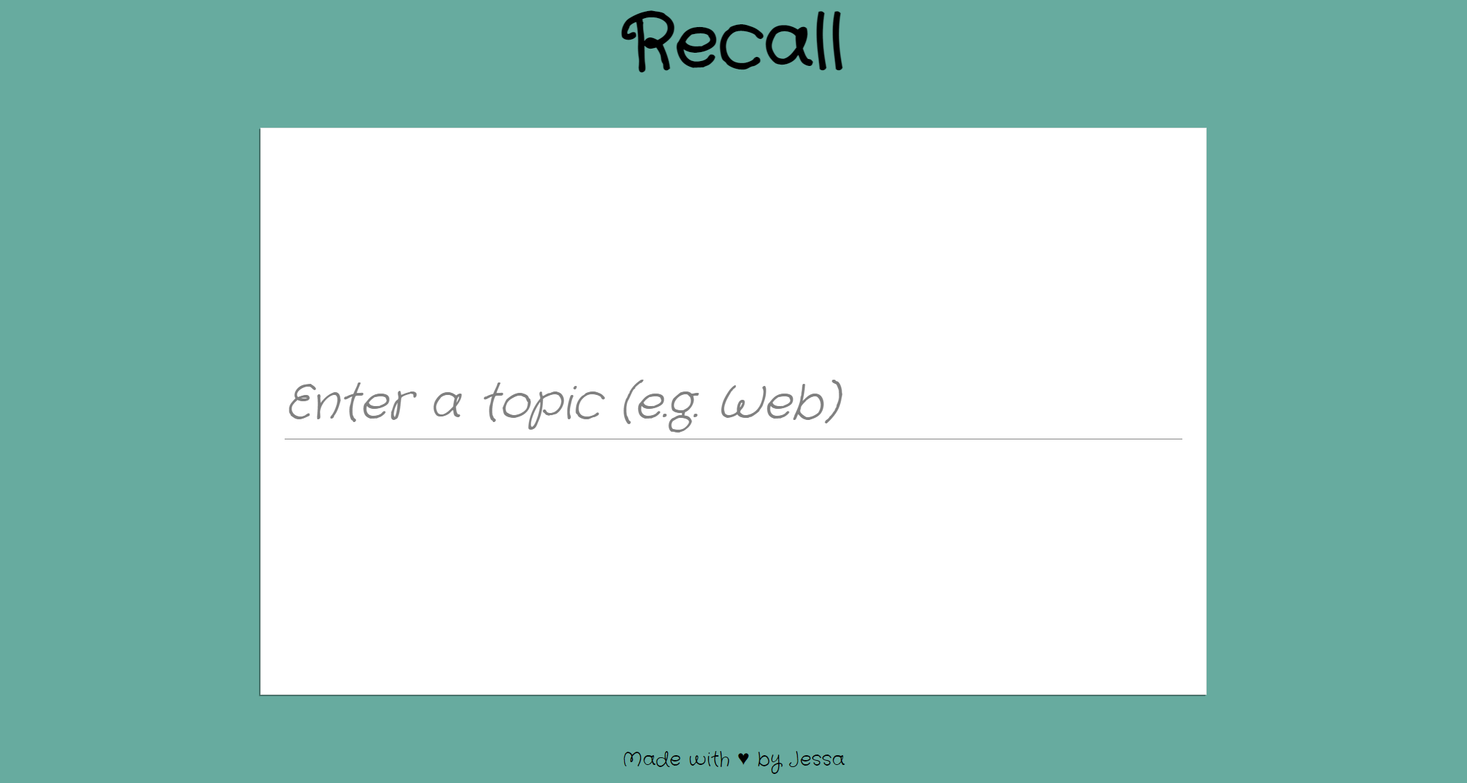 Screenshot of Recall